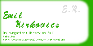 emil mirkovics business card